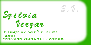 szilvia verzar business card